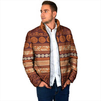 Fiji Marau na Kerisimasi Padded Jacket Gold Tapa Masi Inspired Christmas LT9 - Polynesian Pride