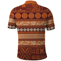 Fiji Marau na Kerisimasi Polo Shirt Gold Tapa Masi Inspired Christmas LT9 - Polynesian Pride