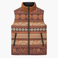 Fiji Marau na Kerisimasi Sleeveless Puffer Jacket Gold Tapa Masi Inspired Christmas LT9 Unisex Gold - Polynesian Pride