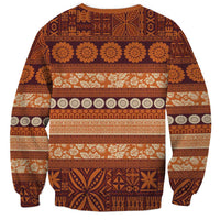 Fiji Marau na Kerisimasi Sweatshirt Gold Tapa Masi Inspired Christmas LT9 - Polynesian Pride