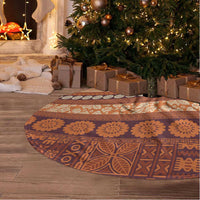 Fiji Marau na Kerisimasi Tree Skirt Gold Tapa Masi Inspired Christmas LT9 - Polynesian Pride