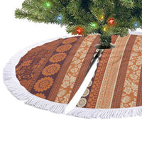 Fiji Marau na Kerisimasi Tree Skirt Gold Tapa Masi Inspired Christmas LT9 - Polynesian Pride