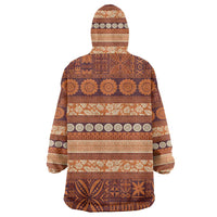 Fiji Marau na Kerisimasi Wearable Blanket Hoodie Gold Tapa Masi Inspired Christmas - Polynesian Pride