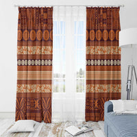 Fiji Marau na Kerisimasi Window Curtain Gold Tapa Masi Inspired Christmas - Polynesian Pride