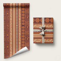 Fiji Marau na Kerisimasi Wrapping Paper Gold Tapa Masi Inspired Christmas LT9 58" × 23" Gold - Polynesian Pride