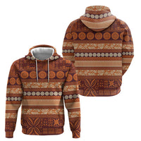 Fiji Marau na Kerisimasi Zip Hoodie Gold Tapa Masi Inspired Christmas - Polynesian Pride