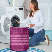 Fiji Marau na Kerisimasi Laundry Basket Pink Tapa Masi Inspired Christmas LT9 - Polynesian Pride