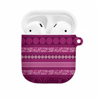 Fiji Marau na Kerisimasi AirPods Case Pink Tapa Masi Inspired Christmas LT9 Pink - Polynesian Pride