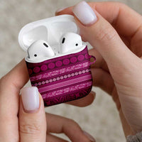 Fiji Marau na Kerisimasi AirPods Case Pink Tapa Masi Inspired Christmas LT9 - Polynesian Pride