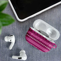 Fiji Marau na Kerisimasi AirPods Case Pink Tapa Masi Inspired Christmas LT9 - Polynesian Pride