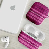 Fiji Marau na Kerisimasi AirPods Case Pink Tapa Masi Inspired Christmas LT9 - Polynesian Pride