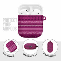 Fiji Marau na Kerisimasi AirPods Case Pink Tapa Masi Inspired Christmas LT9 - Polynesian Pride