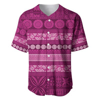Fiji Marau na Kerisimasi Baseball Jersey Pink Tapa Masi Inspired Christmas LT9 Pink - Polynesian Pride