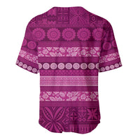 Fiji Marau na Kerisimasi Baseball Jersey Pink Tapa Masi Inspired Christmas LT9 - Polynesian Pride