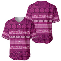 Fiji Marau na Kerisimasi Baseball Jersey Pink Tapa Masi Inspired Christmas LT9 - Polynesian Pride