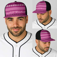 Fiji Marau na Kerisimasi Baseball Net Cap Pink Tapa Masi Inspired Christmas LT9 - Polynesian Pride