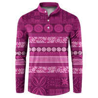 Fiji Marau na Kerisimasi Button Sweatshirt Pink Tapa Masi Inspired Christmas LT9 Pink - Polynesian Pride