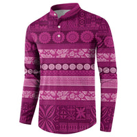 Fiji Marau na Kerisimasi Button Sweatshirt Pink Tapa Masi Inspired Christmas LT9 - Polynesian Pride