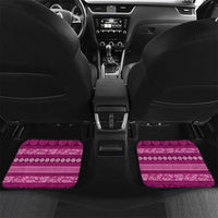 Fiji Marau na Kerisimasi Car Mats Pink Tapa Masi Inspired Christmas LT9 Set 2pcs - Back Pink - Polynesian Pride