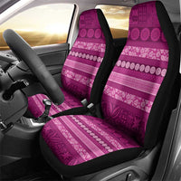 Fiji Marau na Kerisimasi Car Seat Cover Pink Tapa Masi Inspired Christmas - Polynesian Pride