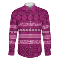 Fiji Marau na Kerisimasi Family Matching Off Shoulder Short Dress and Hawaiian Shirt Pink Tapa Masi Inspired Christmas - Polynesian Pride