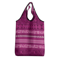 Fiji Marau na Kerisimasi Grocery Bag Pink Tapa Masi Inspired Christmas - Polynesian Pride