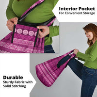 Fiji Marau na Kerisimasi Grocery Bag Pink Tapa Masi Inspired Christmas - Polynesian Pride