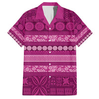 Fiji Marau na Kerisimasi Hawaiian Shirt Pink Tapa Masi Inspired Christmas - Polynesian Pride