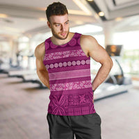 Fiji Marau na Kerisimasi Men Tank Top Pink Tapa Masi Inspired Christmas LT9 Pink - Polynesian Pride