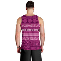 Fiji Marau na Kerisimasi Men Tank Top Pink Tapa Masi Inspired Christmas LT9 - Polynesian Pride