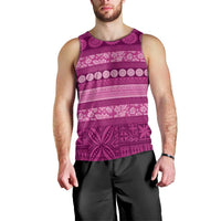 Fiji Marau na Kerisimasi Men Tank Top Pink Tapa Masi Inspired Christmas LT9 - Polynesian Pride
