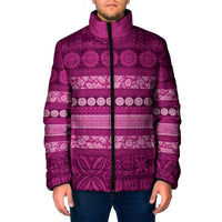 Fiji Marau na Kerisimasi Padded Jacket Pink Tapa Masi Inspired Christmas LT9 Men Pink - Polynesian Pride