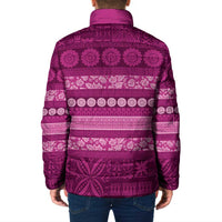 Fiji Marau na Kerisimasi Padded Jacket Pink Tapa Masi Inspired Christmas LT9 - Polynesian Pride