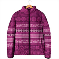 Fiji Marau na Kerisimasi Padded Jacket Pink Tapa Masi Inspired Christmas LT9 - Polynesian Pride