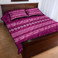 Fiji Marau na Kerisimasi Quilt Bed Set Pink Tapa Masi Inspired Christmas - Polynesian Pride