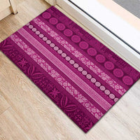 Fiji Marau na Kerisimasi Rubber Doormat Pink Tapa Masi Inspired Christmas LT9 - Polynesian Pride