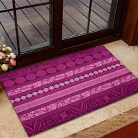 Fiji Marau na Kerisimasi Rubber Doormat Pink Tapa Masi Inspired Christmas LT9 - Polynesian Pride