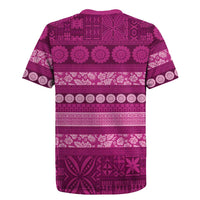 Fiji Marau na Kerisimasi Rugby Jersey Pink Tapa Masi Inspired Christmas LT9 - Polynesian Pride