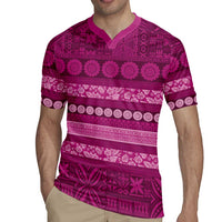 Fiji Marau na Kerisimasi Rugby Jersey Pink Tapa Masi Inspired Christmas LT9 - Polynesian Pride