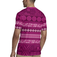 Fiji Marau na Kerisimasi Rugby Jersey Pink Tapa Masi Inspired Christmas LT9 - Polynesian Pride