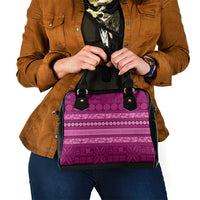 Fiji Marau na Kerisimasi Shoulder Handbag Pink Tapa Masi Inspired Christmas LT9 - Polynesian Pride