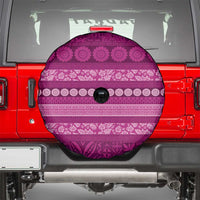 Fiji Marau na Kerisimasi Spare Tire Cover Pink Tapa Masi Inspired Christmas - Polynesian Pride