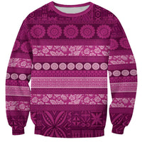 Fiji Marau na Kerisimasi Sweatshirt Pink Tapa Masi Inspired Christmas LT9 Unisex Pink - Polynesian Pride