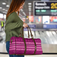 Fiji Marau na Kerisimasi Travel Bag Pink Tapa Masi Inspired Christmas LT9 - Polynesian Pride