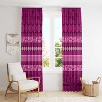 Fiji Marau na Kerisimasi Window Curtain Pink Tapa Masi Inspired Christmas - Polynesian Pride