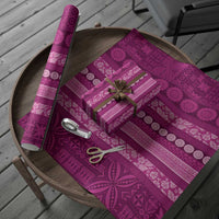 Fiji Marau na Kerisimasi Wrapping Paper Pink Tapa Masi Inspired Christmas LT9 - Polynesian Pride