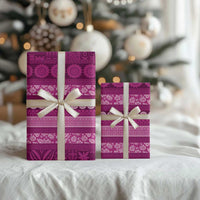 Fiji Marau na Kerisimasi Wrapping Paper Pink Tapa Masi Inspired Christmas LT9 - Polynesian Pride