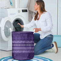 Fiji Marau na Kerisimasi Laundry Basket Purple Tapa Masi Inspired Christmas LT9 - Polynesian Pride