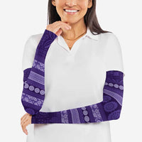 Fiji Marau na Kerisimasi Arm Sleeves Purple Tapa Masi Inspired Christmas LT9 - Polynesian Pride