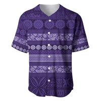Fiji Marau na Kerisimasi Baseball Jersey Purple Tapa Masi Inspired Christmas LT9 Purple - Polynesian Pride